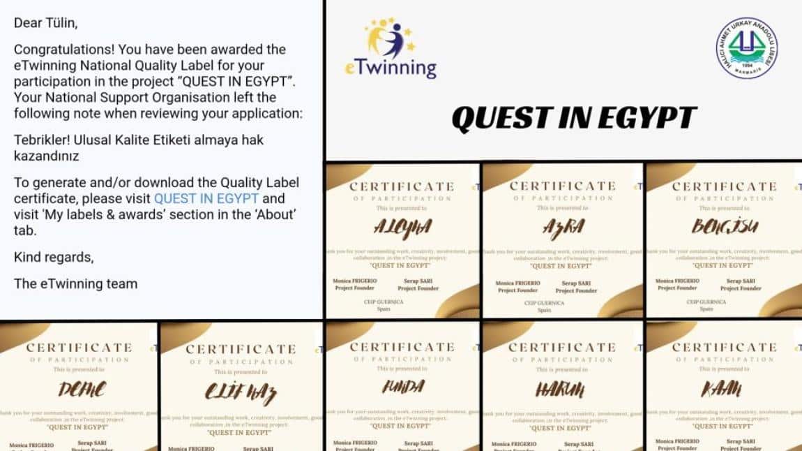 Quest in Egypt  eTwinning Project.